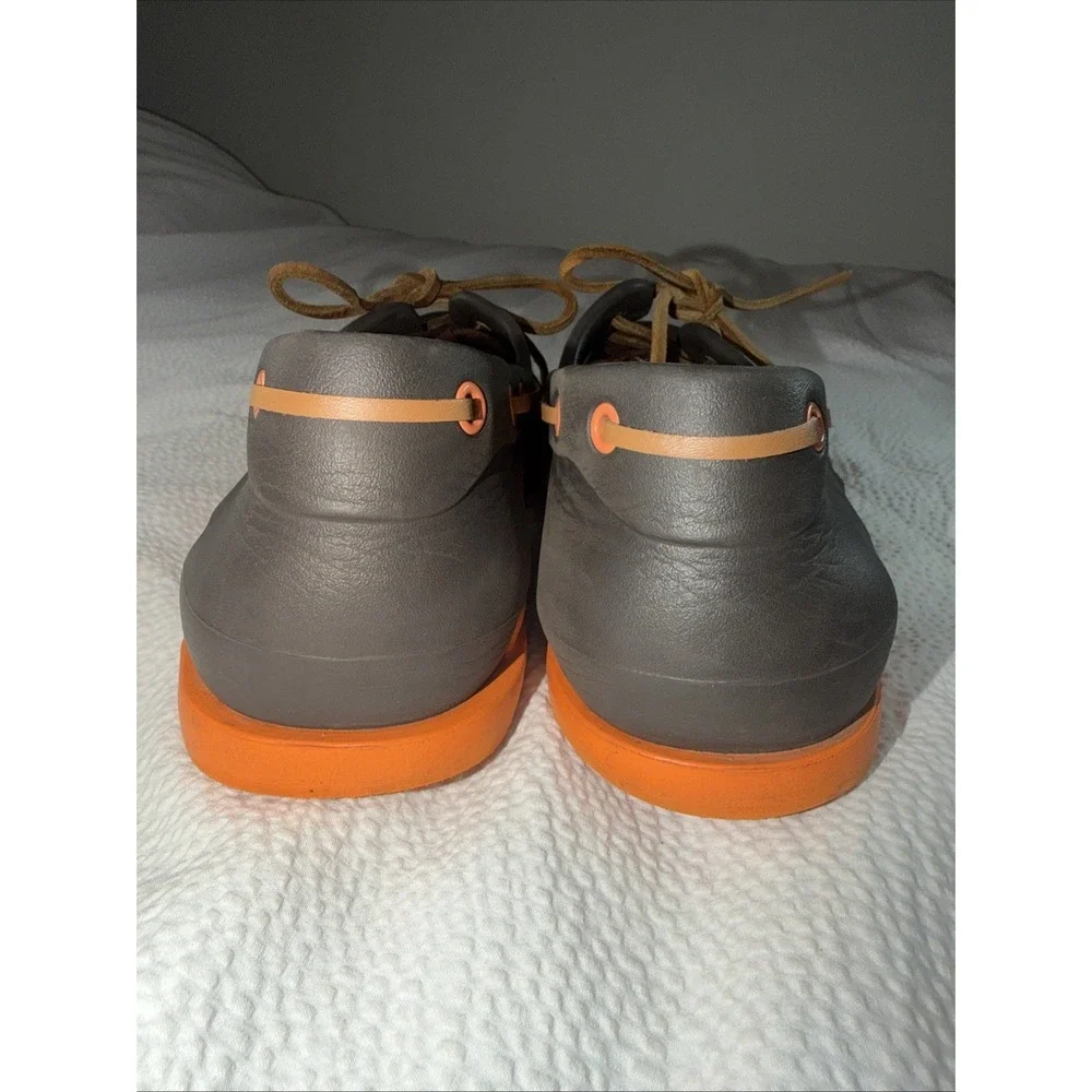 Crocs Mens Beach Line Slip On Boat Shoes Vented Brown/orange US 13
